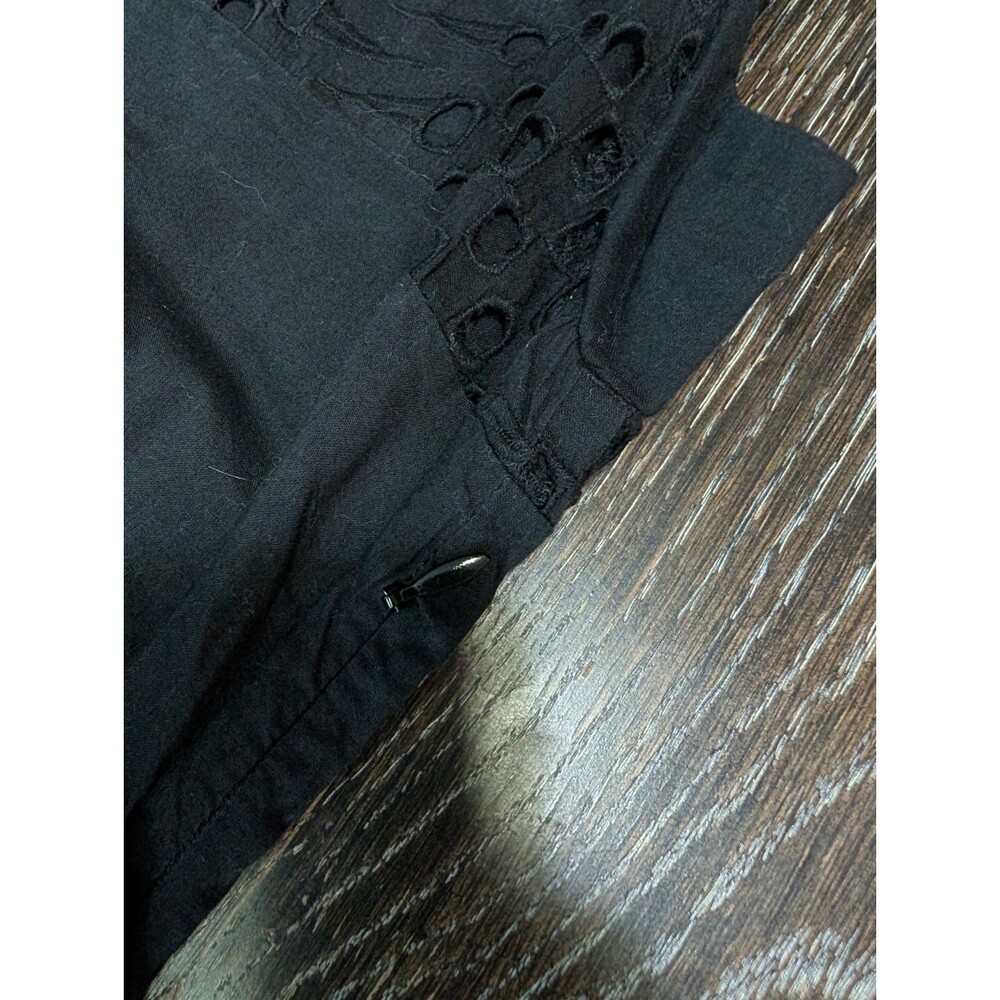 Sundance Catalog Black Eyelet Lace Dress Size 4 - Picture 6 of 8